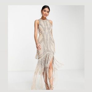 Embellished high neck dress